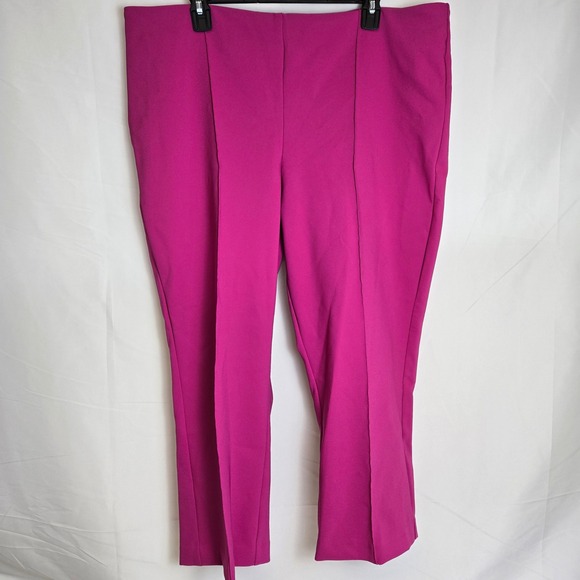 Rachel Zoe Pants - Rachel Zoe High-Rise Pleated Stretch Dress Pants, Pink, Business Barbiecore, 18